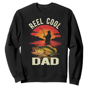 Funny Fishing Dad Sweatshirt Reel Cool Dad TS14 Black Print Your Wear
