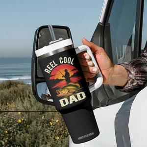 Funny Fishing Dad Tumbler With Handle Reel Cool Dad TS14 Print Your Wear