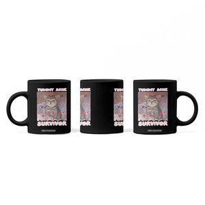 Tummy Ache Survivor Coffee Mug Funny Cute Cat Meme TS14 Print Your Wear