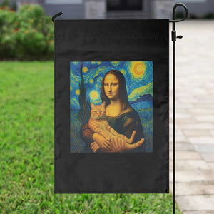 Mona Lisa Cat Starry Night Garden Flag TS14 Print Your Wear