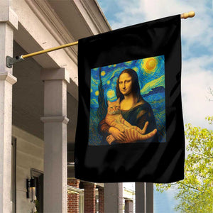 Mona Lisa Cat Starry Night Garden Flag TS14 Print Your Wear