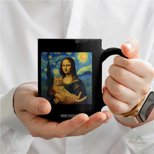 Mona Lisa Cat Starry Night Coffee Mug TS14 Print Your Wear