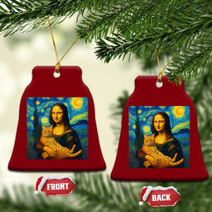 Mona Lisa Cat Starry Night Ceramic Ornament TS14 Print Your Wear