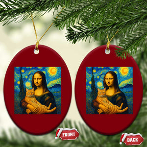 Mona Lisa Cat Starry Night Ceramic Ornament TS14 Print Your Wear