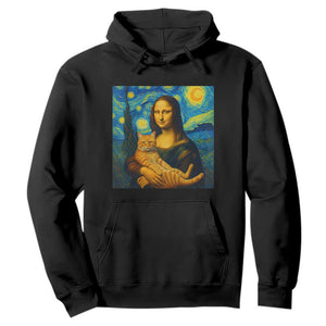 Mona Lisa Cat Starry Night Hoodie TS14 Black Print Your Wear