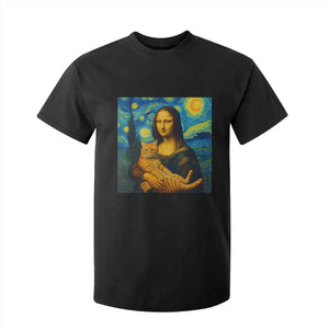 Mona Lisa Cat Starry Night T Shirt For Kid TS14 Black Print Your Wear