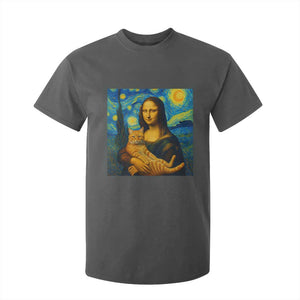 Mona Lisa Cat Starry Night T Shirt For Kid TS14 Dark Heather Print Your Wear
