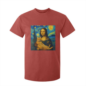 Mona Lisa Cat Starry Night T Shirt For Kid TS14 Red Print Your Wear