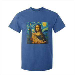Mona Lisa Cat Starry Night T Shirt For Kid TS14 Royal Blue Print Your Wear