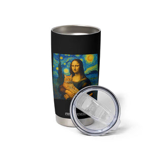 Mona Lisa Cat Starry Night Tumbler Cup TS14 Print Your Wear