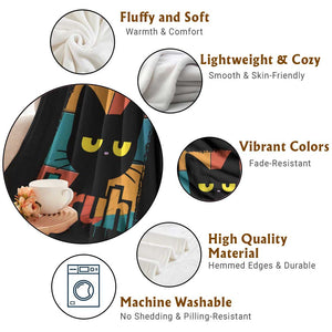 Funny Black Cat Bruh Meme Throw Blanket Funny Black Cat TS14 Print Your Wear