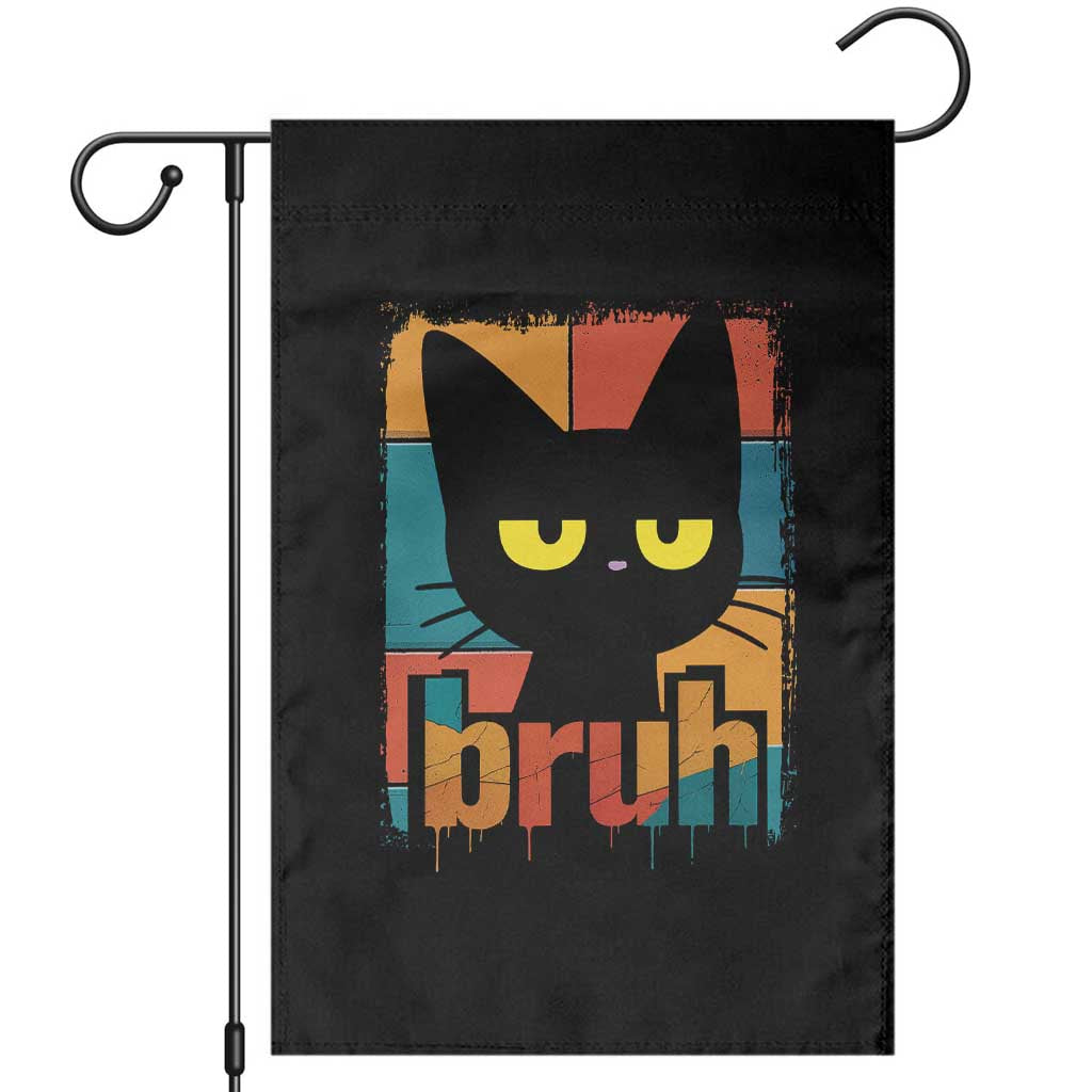 Funny Black Cat Bruh Meme Garden Flag Funny Black Cat TS14 Black Print Your Wear