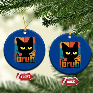 Funny Black Cat Bruh Meme Ceramic Ornament Funny Black Cat TS14 1pc Blue Print Your Wear
