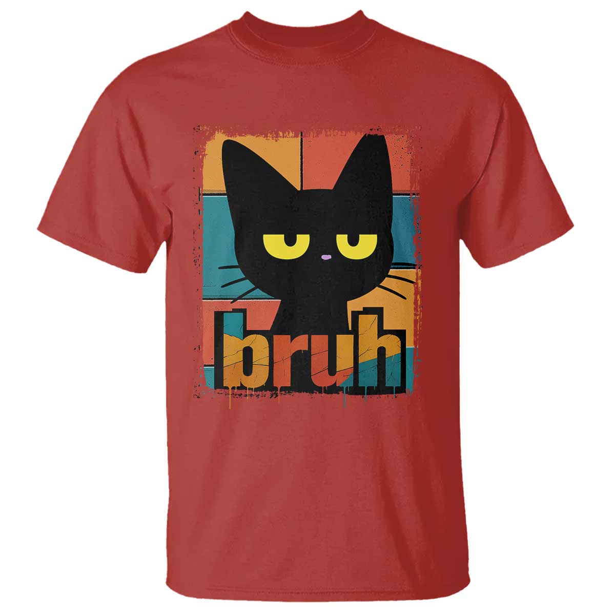 Funny Black Cat Bruh Meme T Shirt Funny Black Cat TS14 Red Print Your Wear