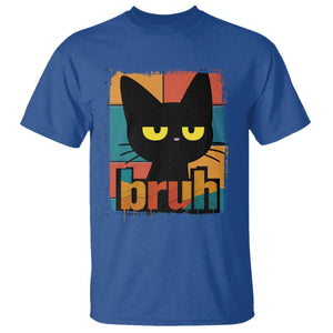 Funny Black Cat Bruh Meme T Shirt Funny Black Cat TS14 Royal Blue Print Your Wear