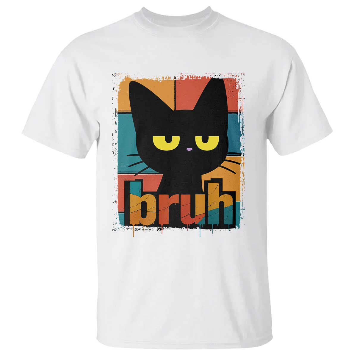 Funny Black Cat Bruh Meme T Shirt Funny Black Cat TS14 White Print Your Wear