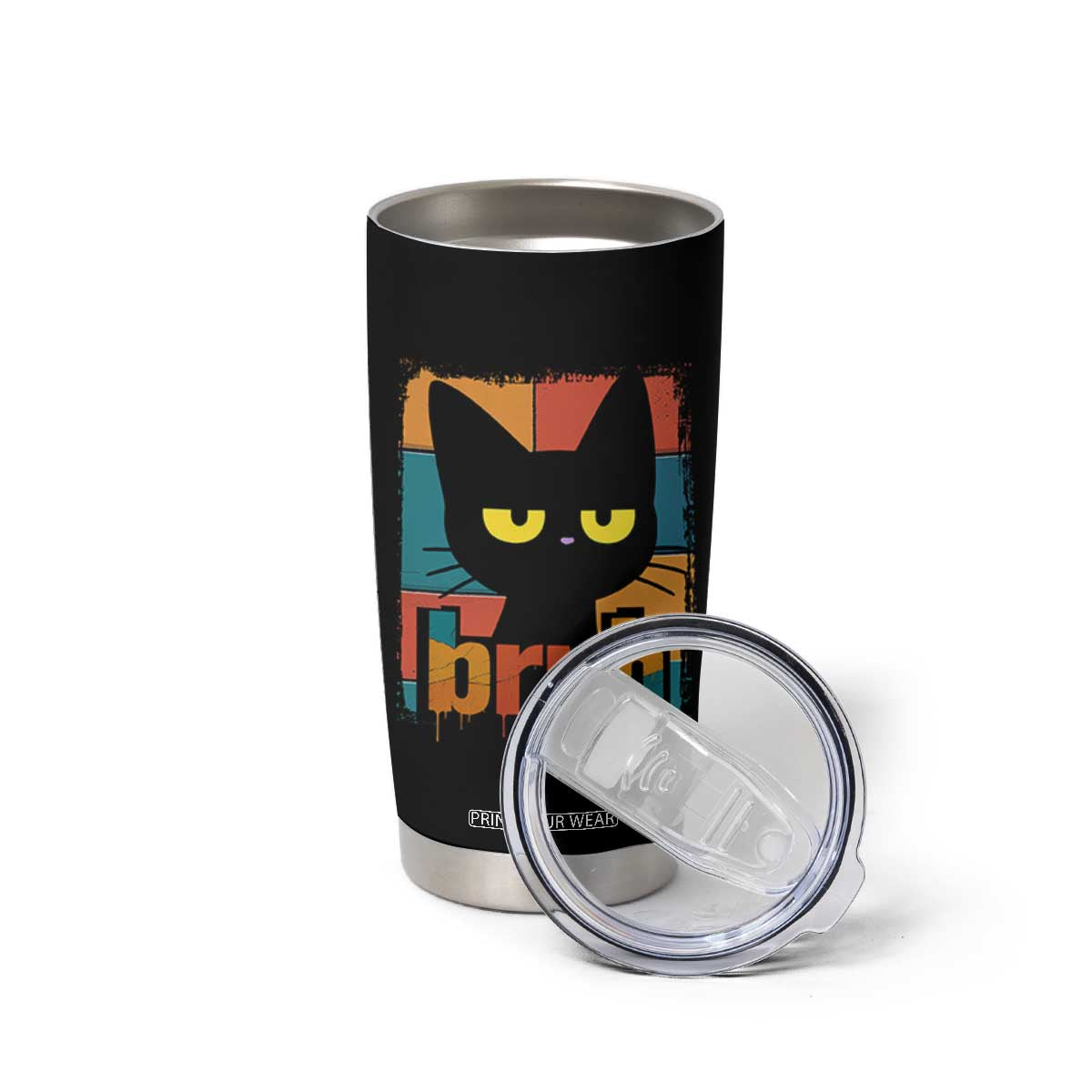 Funny Black Cat Bruh Meme Tumbler Cup Funny Black Cat TS14 Print Your Wear