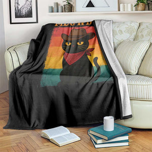 Meowdy Cowboy Cat Throw Blanket Cute Black Kitten Country Western TS14 Print Your Wear