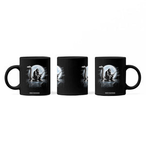 Funny Bigfoot Fishing Coffee Mug Sasquatch Riding Nessie Cryptid Moon Night TS14 Print Your Wear
