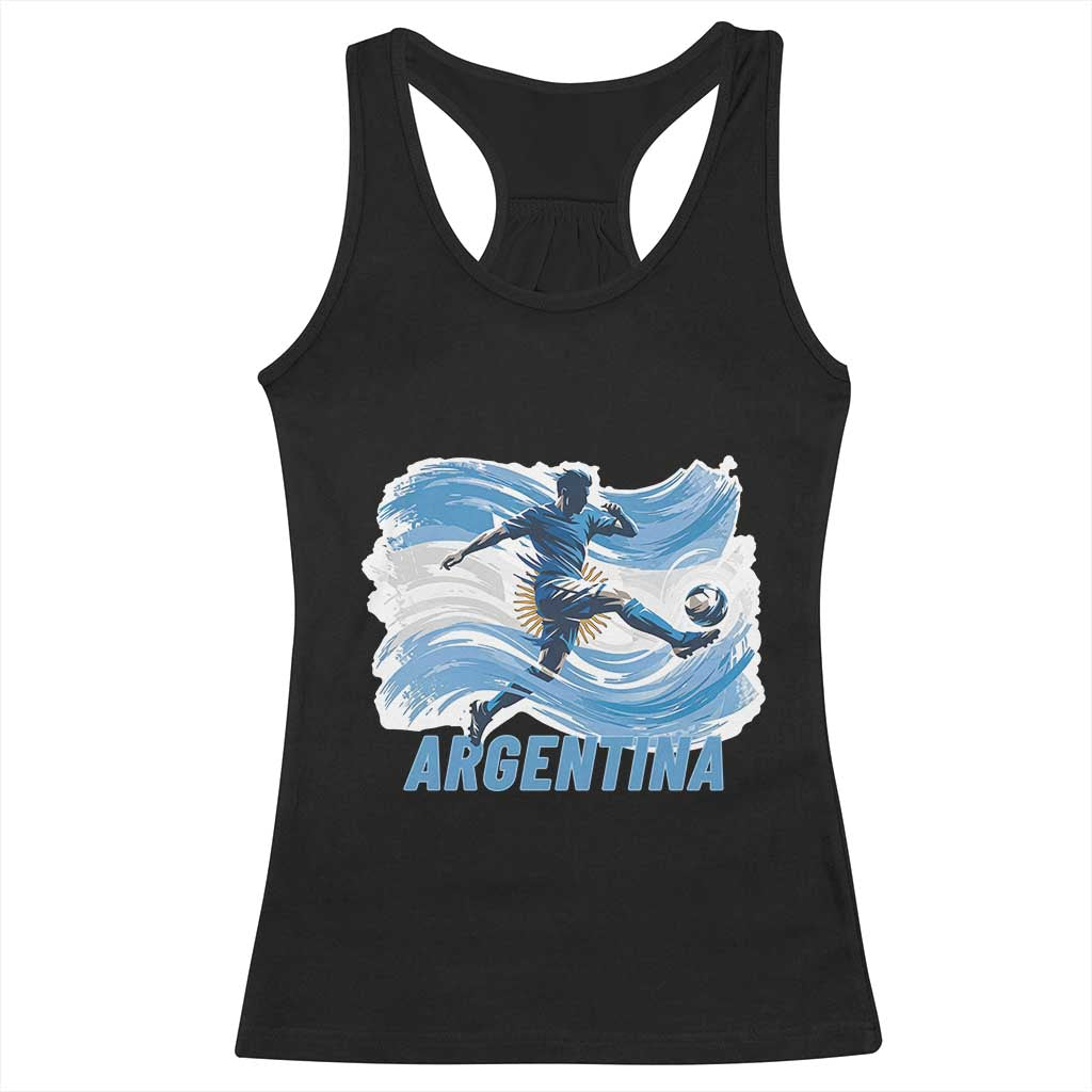 Argentina Soccer Fan Argentinian Flag Patriotic Sports Racerback Tank Top TS14 Black Print Your Wear