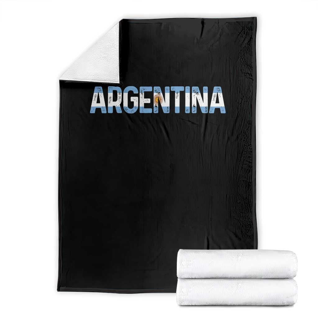 Vintage Argentina Flag Retro Argentinian Throw Blanket TS14 Black Print Your Wear