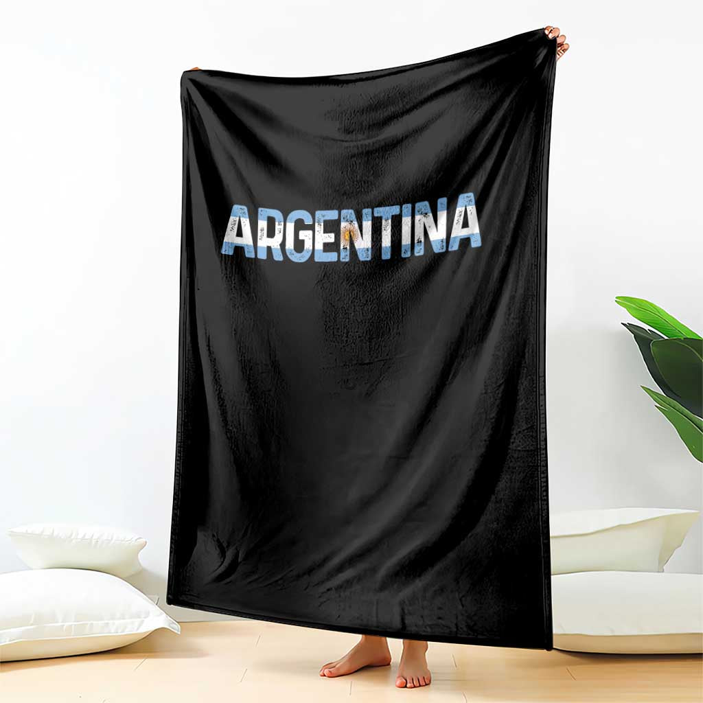 Vintage Argentina Flag Retro Argentinian Throw Blanket TS14 Print Your Wear