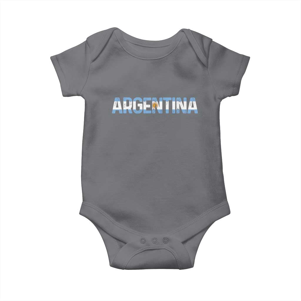 Vintage Argentina Flag Retro Argentinian Baby Onesie TS14 Charcoal Print Your Wear