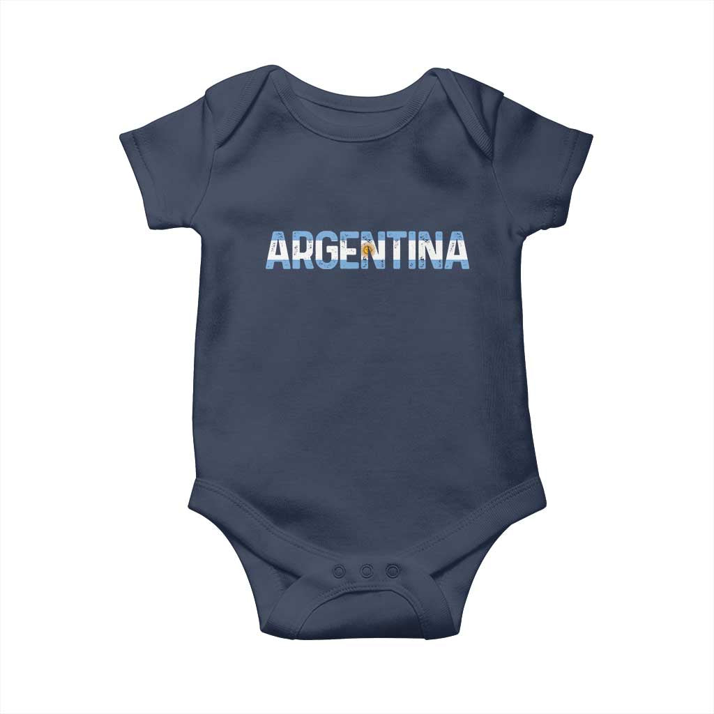 Vintage Argentina Flag Retro Argentinian Baby Onesie TS14 Navy Print Your Wear