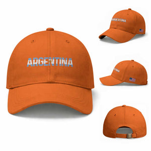 Vintage Argentina Flag Retro Argentinian Baseball Cap TS14 Baseball Cap Universal Fit Orange Print Your Wear