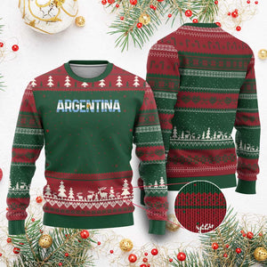 Vintage Argentina Flag Retro Argentinian Ugly Christmas Sweater TS14 Red Green Print Your Wear