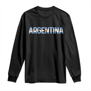 Vintage Argentina Flag Retro Argentinian Long Sleeve Shirt TS14 Black Print Your Wear