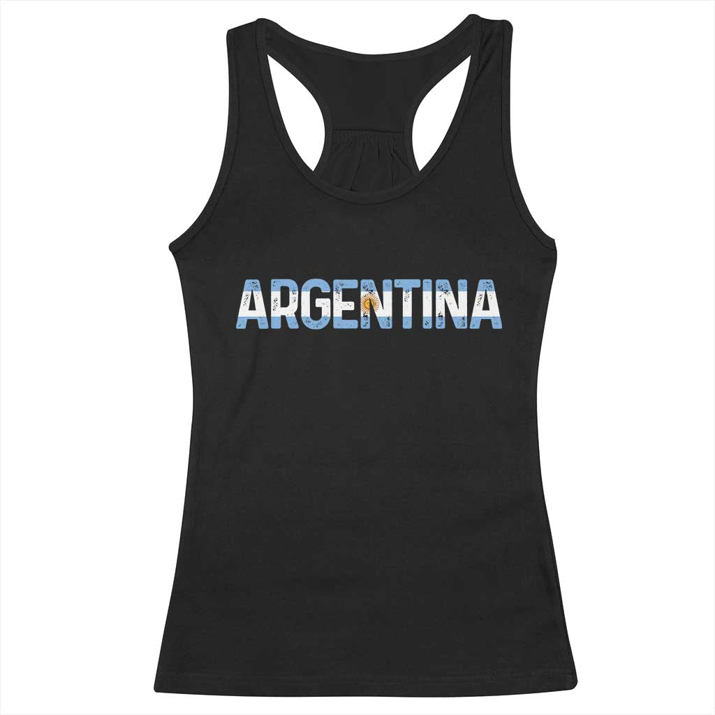Vintage Argentina Flag Retro Argentinian Racerback Tank Top TS14 Black Print Your Wear