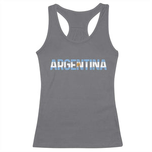 Vintage Argentina Flag Retro Argentinian Racerback Tank Top TS14 Charcoal Print Your Wear