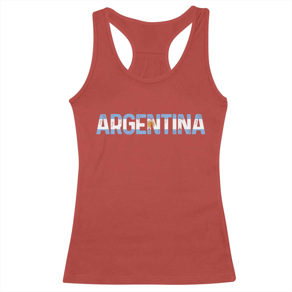 Vintage Argentina Flag Retro Argentinian Racerback Tank Top TS14 Red Print Your Wear