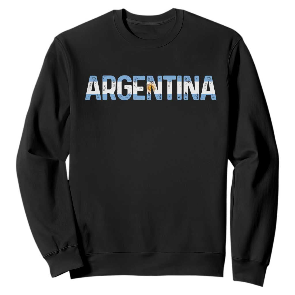 Vintage Argentina Flag Retro Argentinian Sweatshirt TS14 Black Print Your Wear