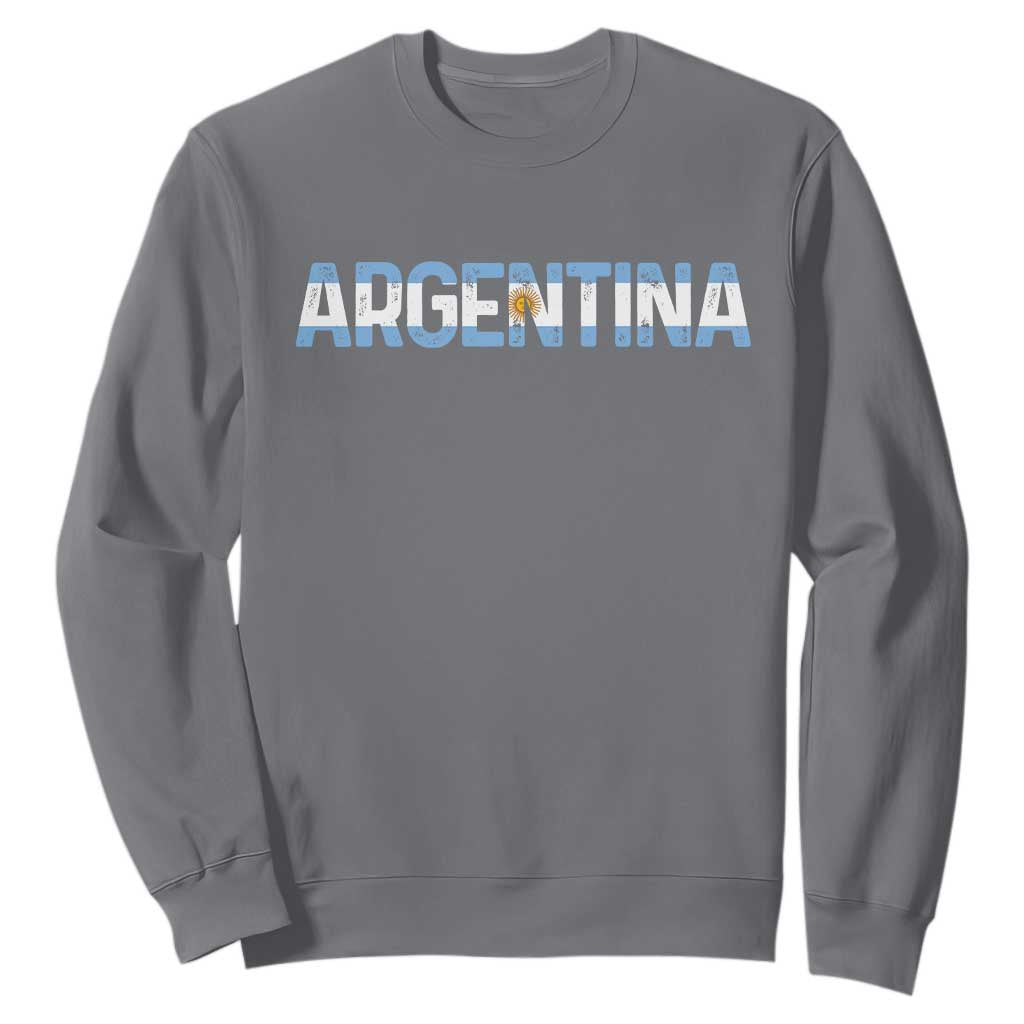 Vintage Argentina Flag Retro Argentinian Sweatshirt TS14 Charcoal Print Your Wear
