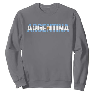 Vintage Argentina Flag Retro Argentinian Sweatshirt TS14 Charcoal Print Your Wear