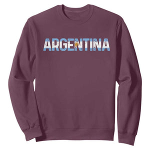 Vintage Argentina Flag Retro Argentinian Sweatshirt TS14 Maroon Print Your Wear