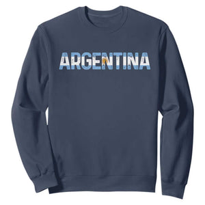 Vintage Argentina Flag Retro Argentinian Sweatshirt TS14 Navy Print Your Wear