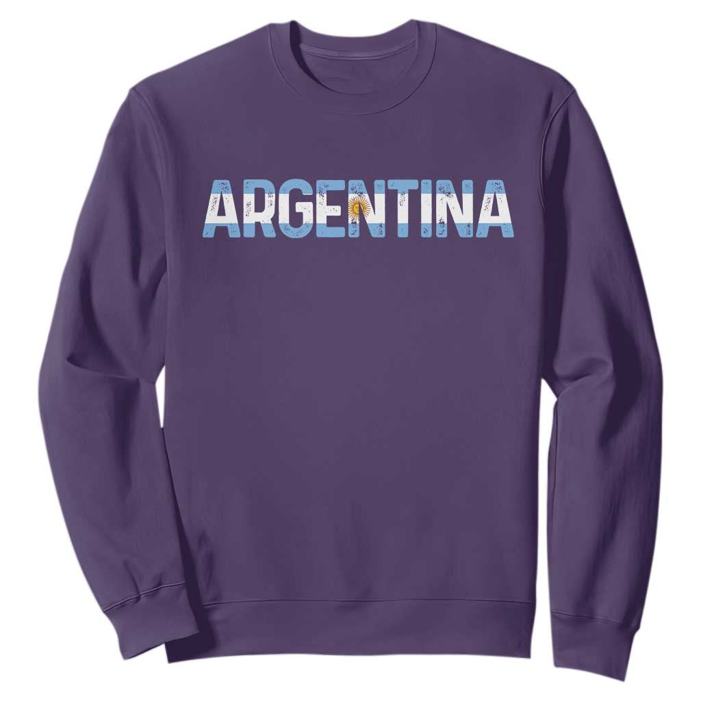 Vintage Argentina Flag Retro Argentinian Sweatshirt TS14 Purple Print Your Wear