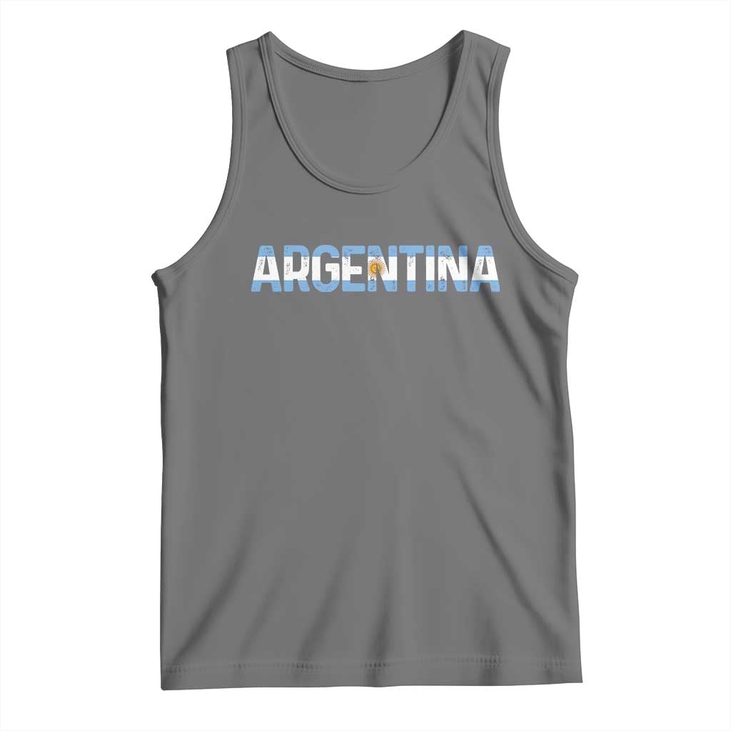 Vintage Argentina Flag Retro Argentinian Tank Top TS14 Black Heather Print Your Wear