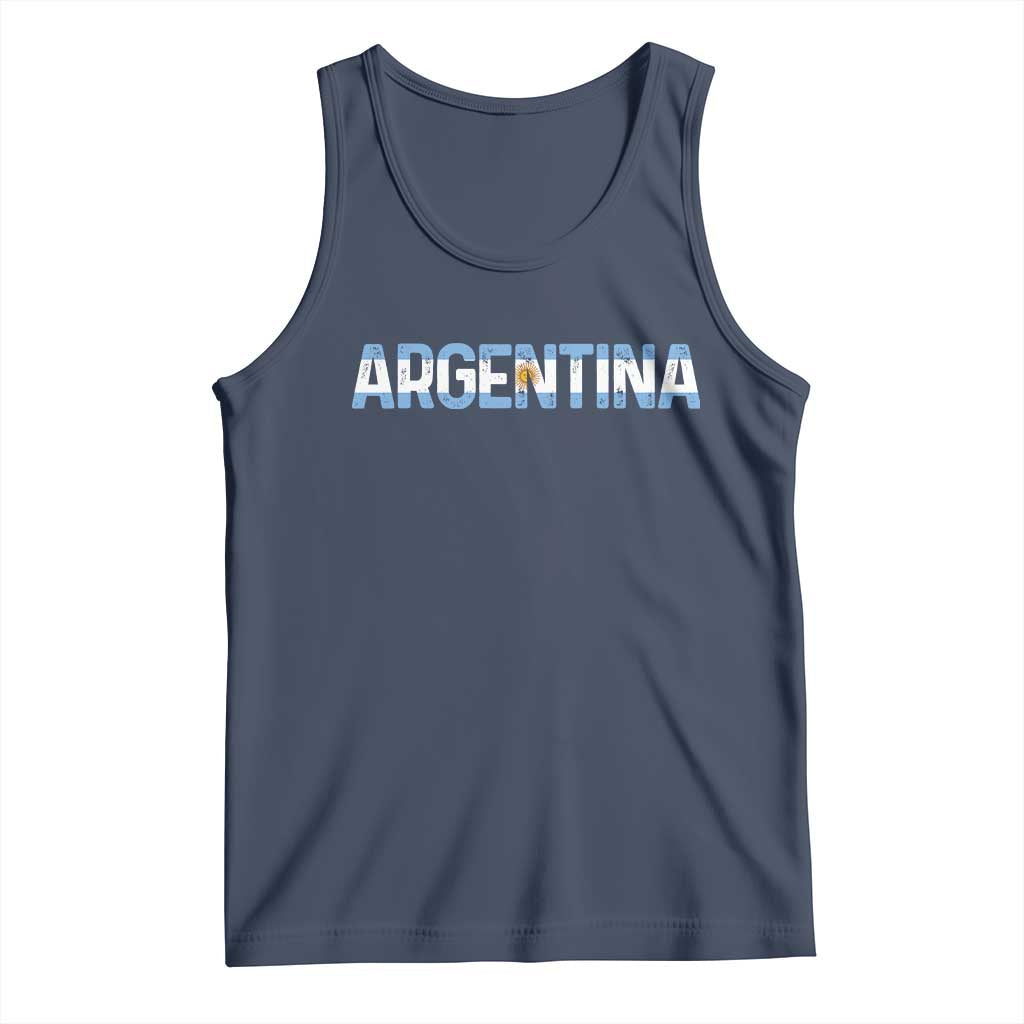 Vintage Argentina Flag Retro Argentinian Tank Top TS14 Navy Print Your Wear