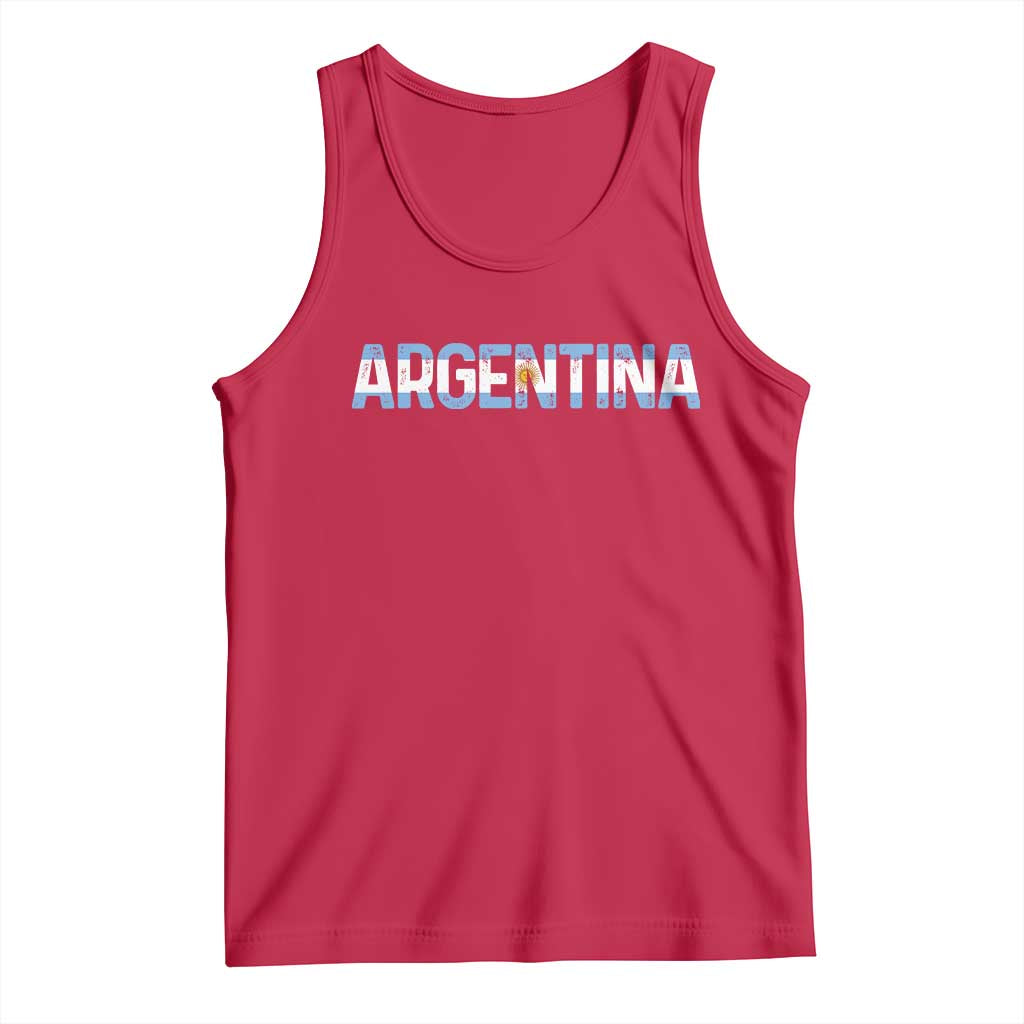 Vintage Argentina Flag Retro Argentinian Tank Top TS14 Red Print Your Wear