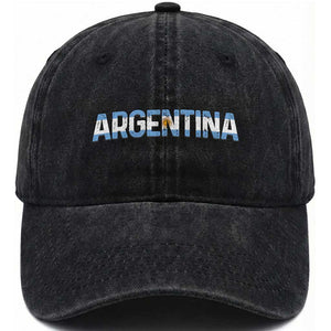 Vintage Argentina Flag Retro Argentinian Washed Cotton Baseball Cap TS14 Print Your Wear