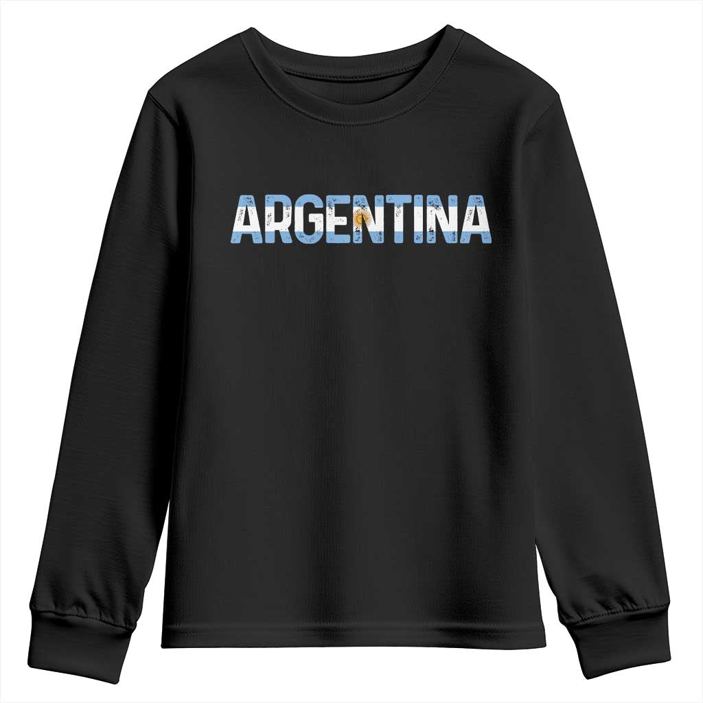 Vintage Argentina Flag Retro Argentinian Youth Sweatshirt TS14 Black Print Your Wear