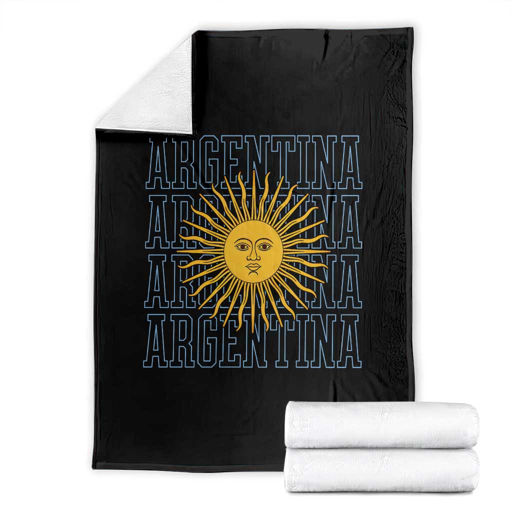 Sol de Mayo Argentina Flag Argentinian Sun Throw Blanket TS14 Black Print Your Wear