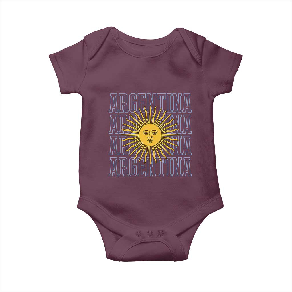 Sol de Mayo Argentina Flag Argentinian Sun Baby Onesie TS14 Maroon Print Your Wear