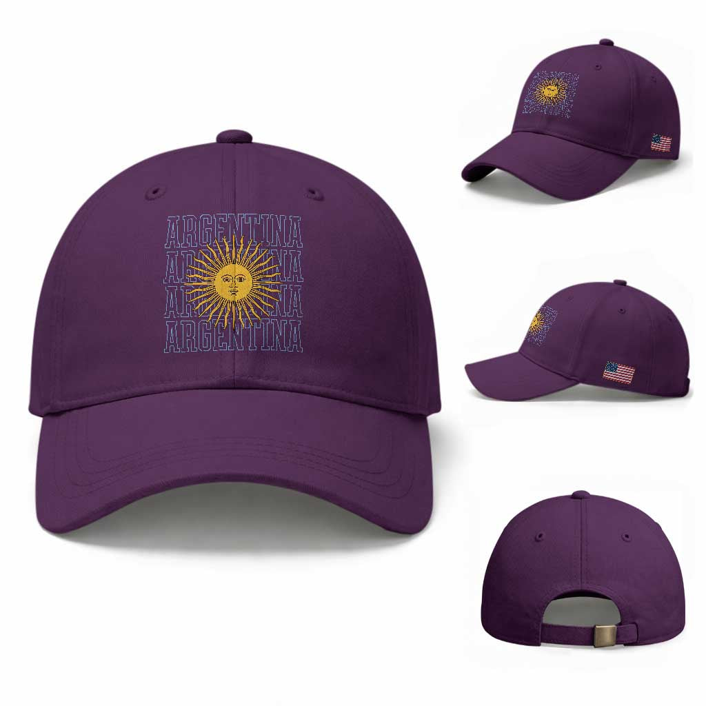 Sol de Mayo Argentina Flag Argentinian Sun Baseball Cap TS14 Baseball Cap Universal Fit Purple Print Your Wear