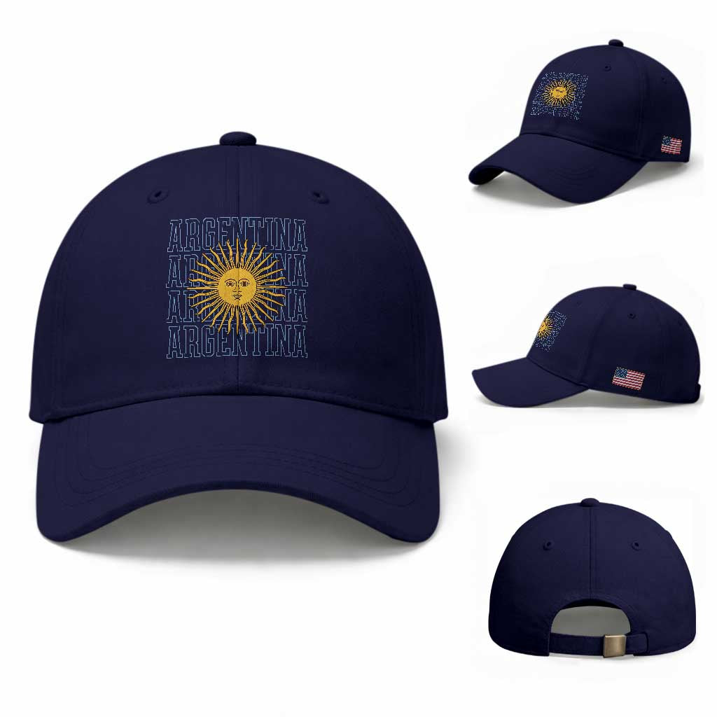 Sol de Mayo Argentina Flag Argentinian Sun Baseball Cap TS14 Baseball Cap Universal Fit Dark Blue Print Your Wear