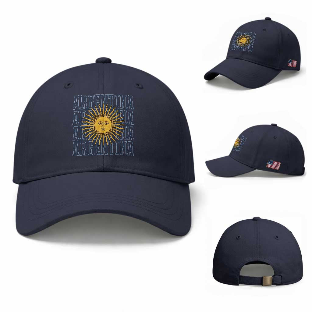 Sol de Mayo Argentina Flag Argentinian Sun Baseball Cap TS14 Baseball Cap Universal Fit Navy Print Your Wear
